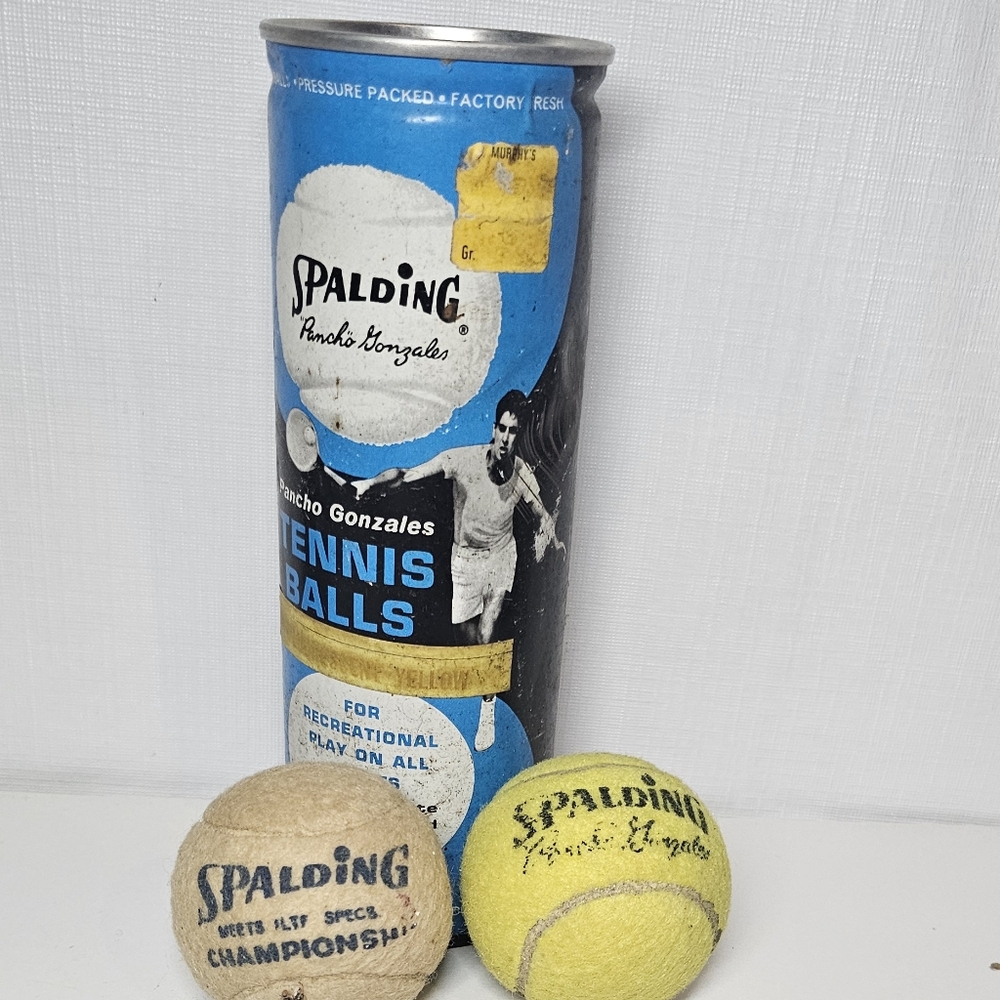 Vtg Spalding Tennis Balls + Can